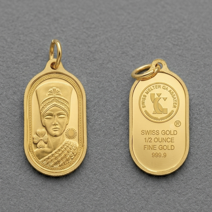 Lady Alya 24k gold bar-pendant
