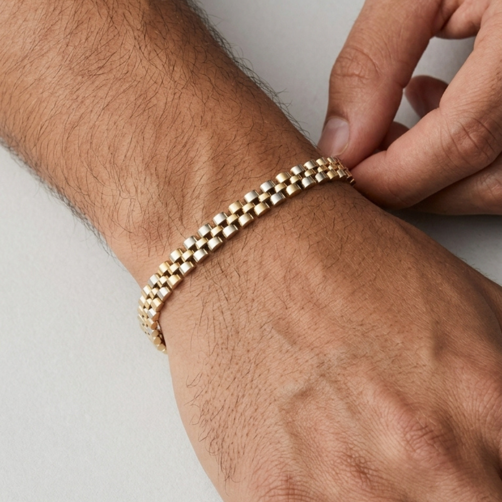 Two-Tone Rolex Chain Bracelet - 18k