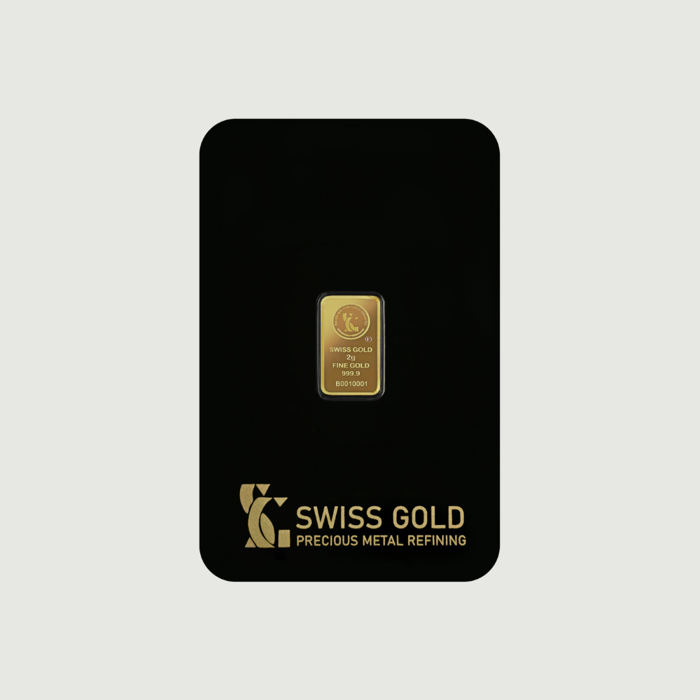 2g - 24k Swiss gold bar