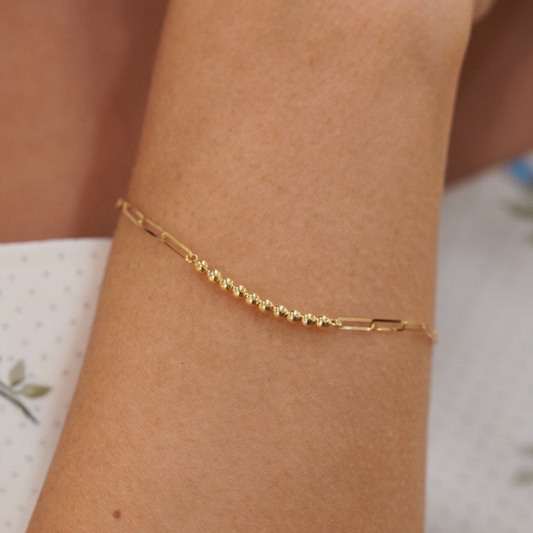 Beads and paperclip bracelet