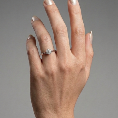 Star Diamond Cluster Ring