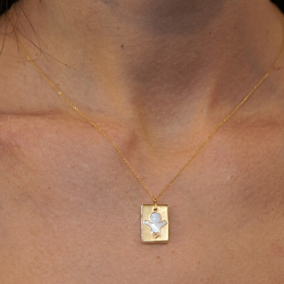 Mama's Baby Mother of Pearl & Diamond Necklace