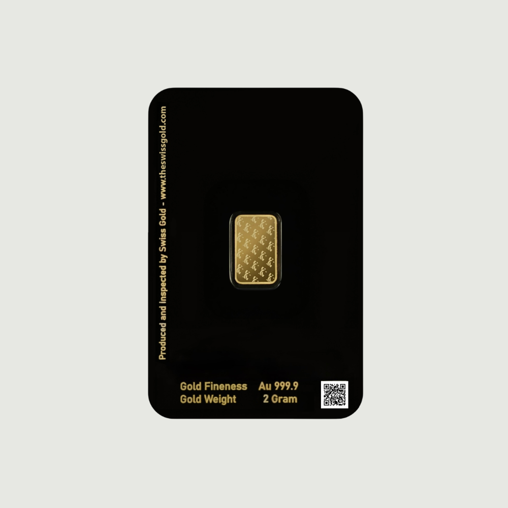 2g - 24k Swiss gold bar