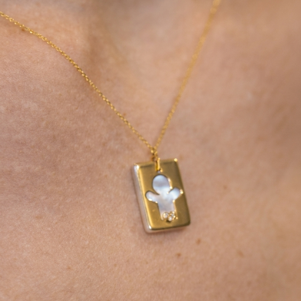 Mama's Baby Mother of Pearl & Diamond Necklace