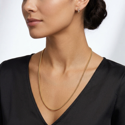 Two-Tone Diamond-Cut Bead Chain Necklace