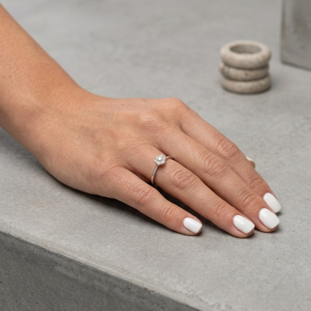 Floral Diamond Cluster Ring