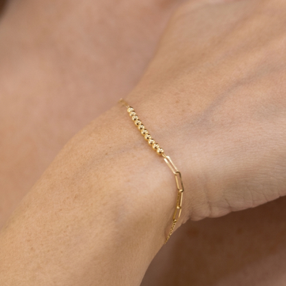 Beads and paperclip bracelet