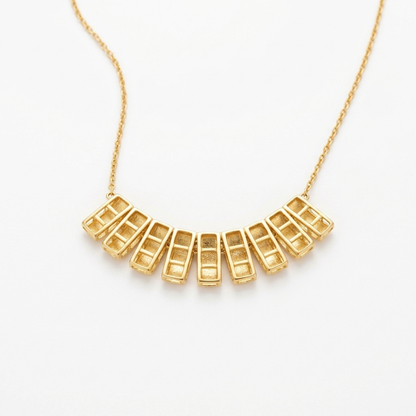Graduated Curved Bar Station Necklace