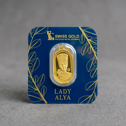 Lady Alya 24k gold bar-pendant