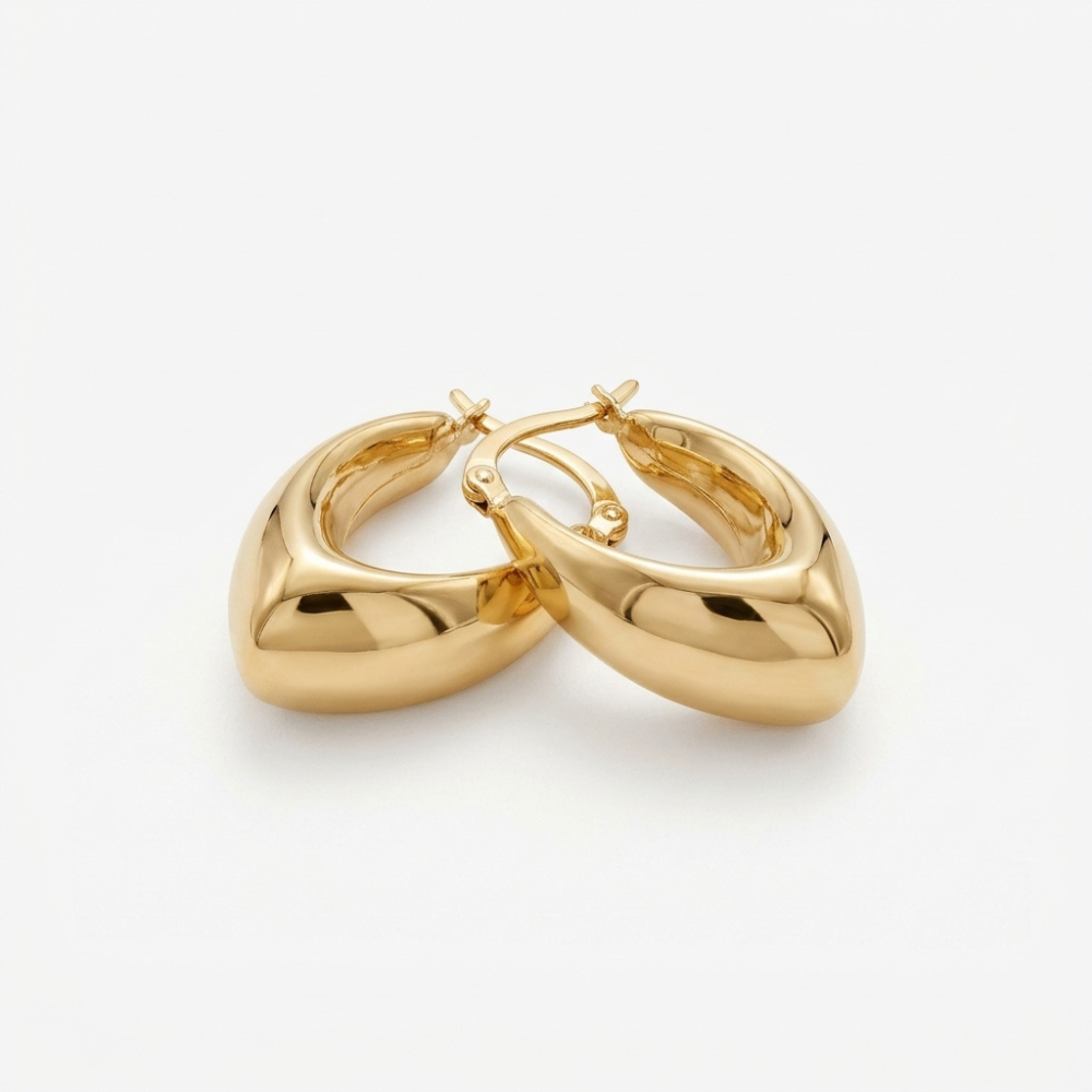 Tapered Teardrop Chunky Hoop Earrings
