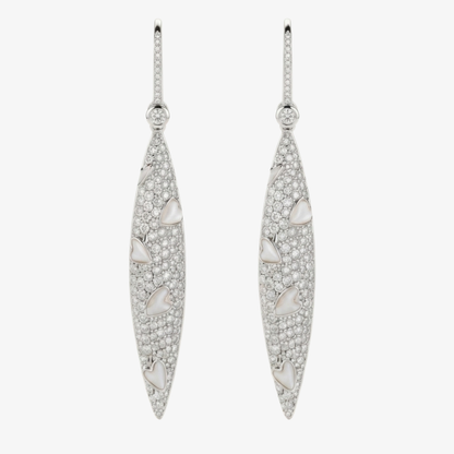 Diamond & Mother of Pearl Heart Earrings