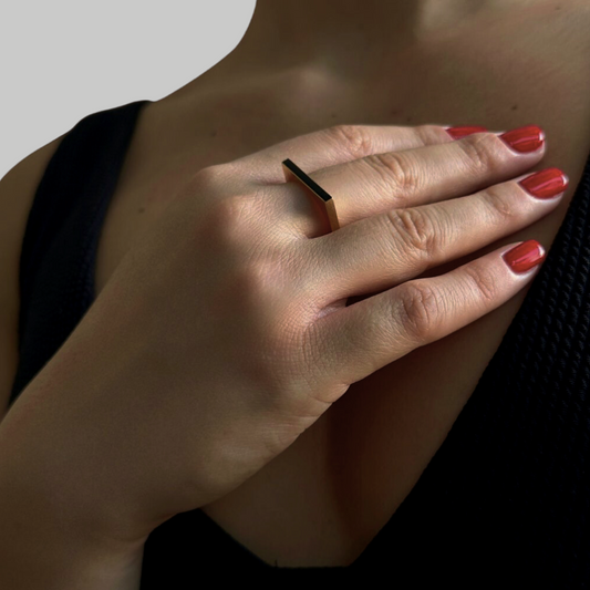 Square gold ring