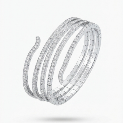 Five-Line Diamond Spring Coil Bracelet