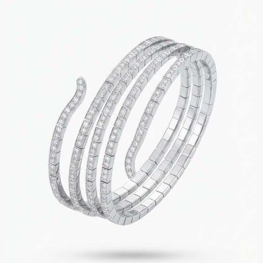 Five-Line Diamond Spring Coil Bracelet