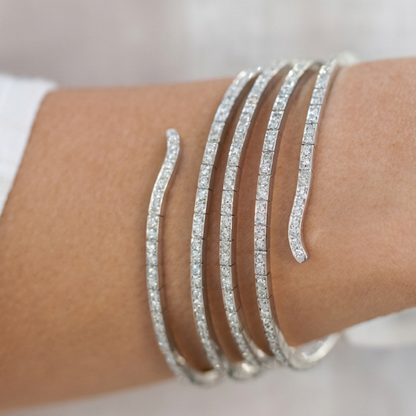 Five-Line Diamond Spring Coil Bracelet