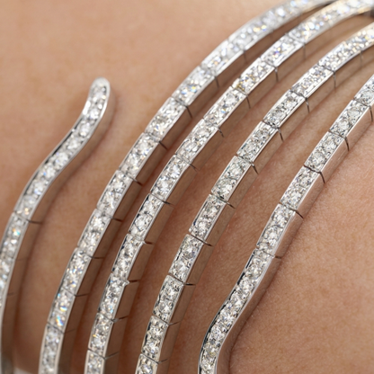 Five-Line Diamond Spring Coil Bracelet