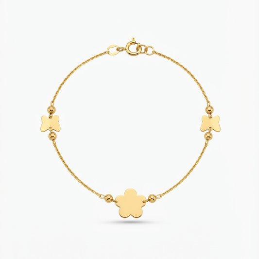Flowers & Butterflies gold bracelet