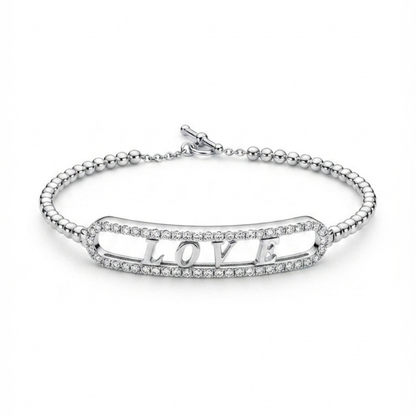 "LOVE" Moving Motif Diamond Bracelet
