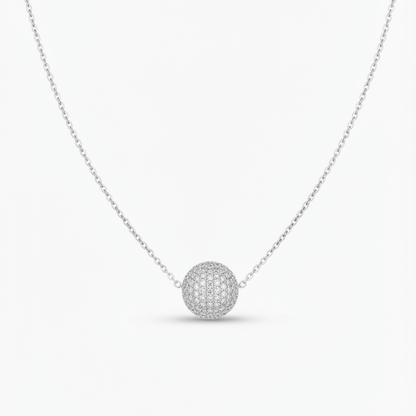 Diamond Ball White Gold Necklace