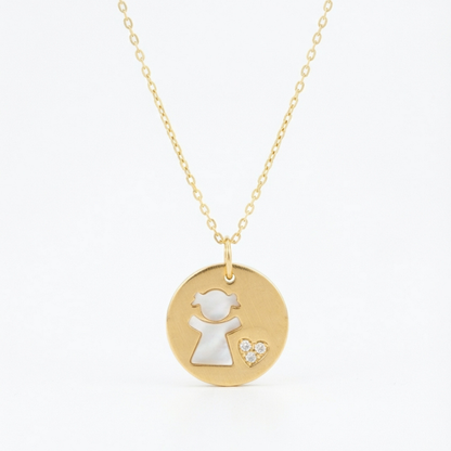 Baby Girl Mother of Pearl & Diamond Necklace