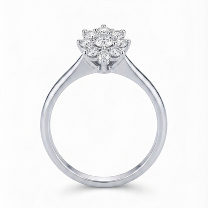 Floral Diamond Cluster Ring