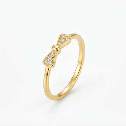 Bowtie Zircon Gold Ring