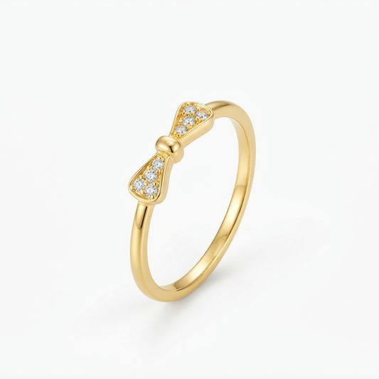 Bowtie Zircon Gold Ring