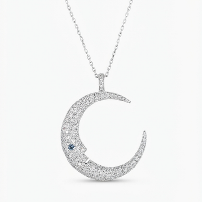 Pasquale Bruni Crescent Moon Diamond Pendant Necklace