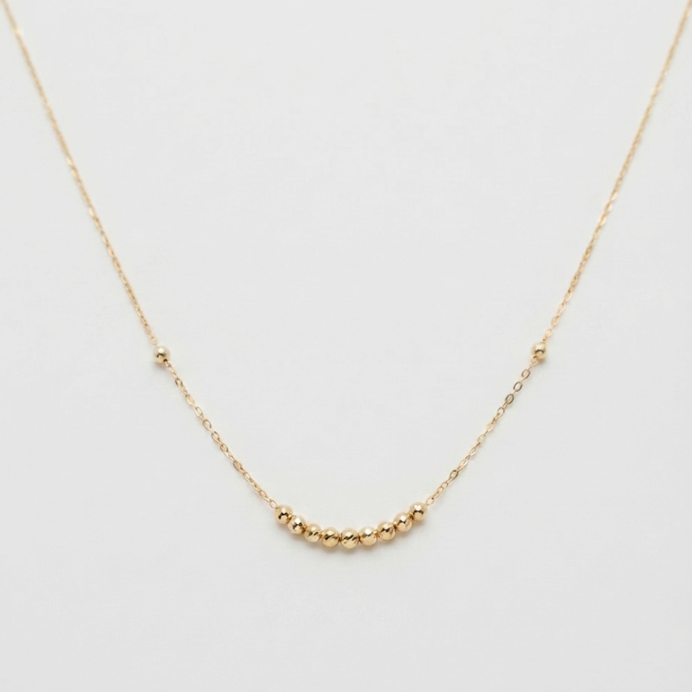 Straight Line Mini Balls gold necklace