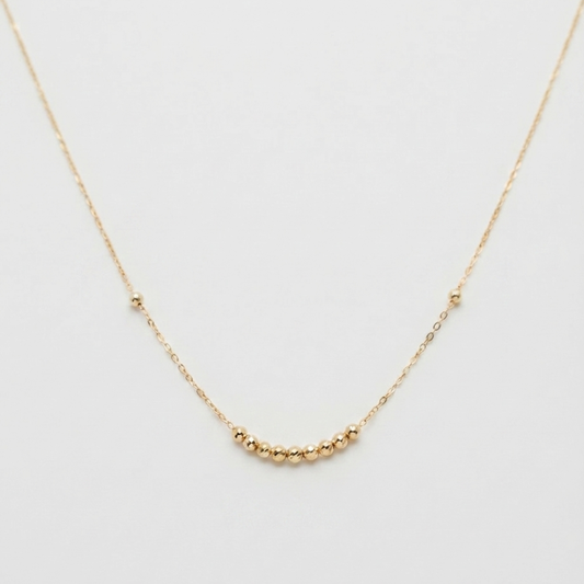 Straight Line Mini Balls gold necklace