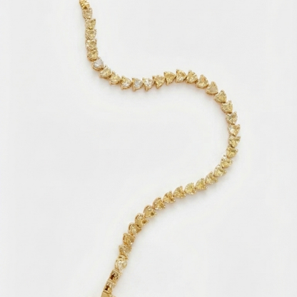 Fancy Yellow heart shaped Diamond, tennis bracelet
