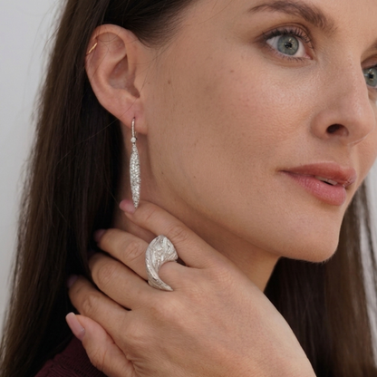 Diamond & Mother of Pearl Heart Earrings