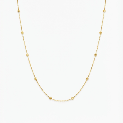 Diamond-Cut Bead Station Necklace