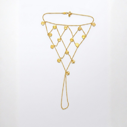 Handchain - 21k gold ring bracelet