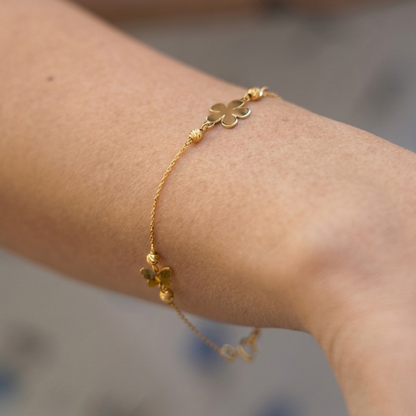 Flowers & Butterflies gold bracelet