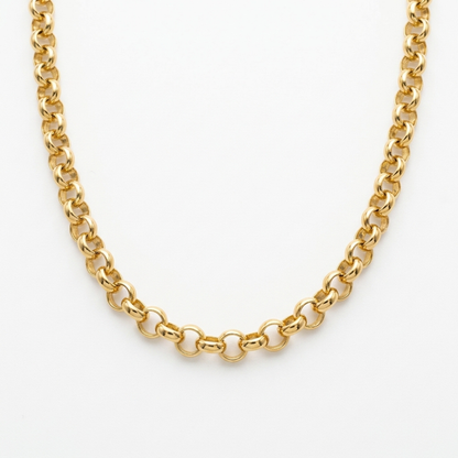 Rolo Link Yellow Gold Chain Necklace