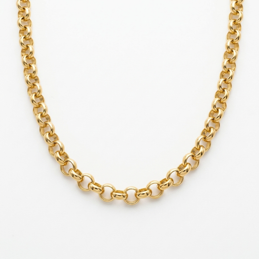 Rolo Link Yellow Gold Chain Necklace