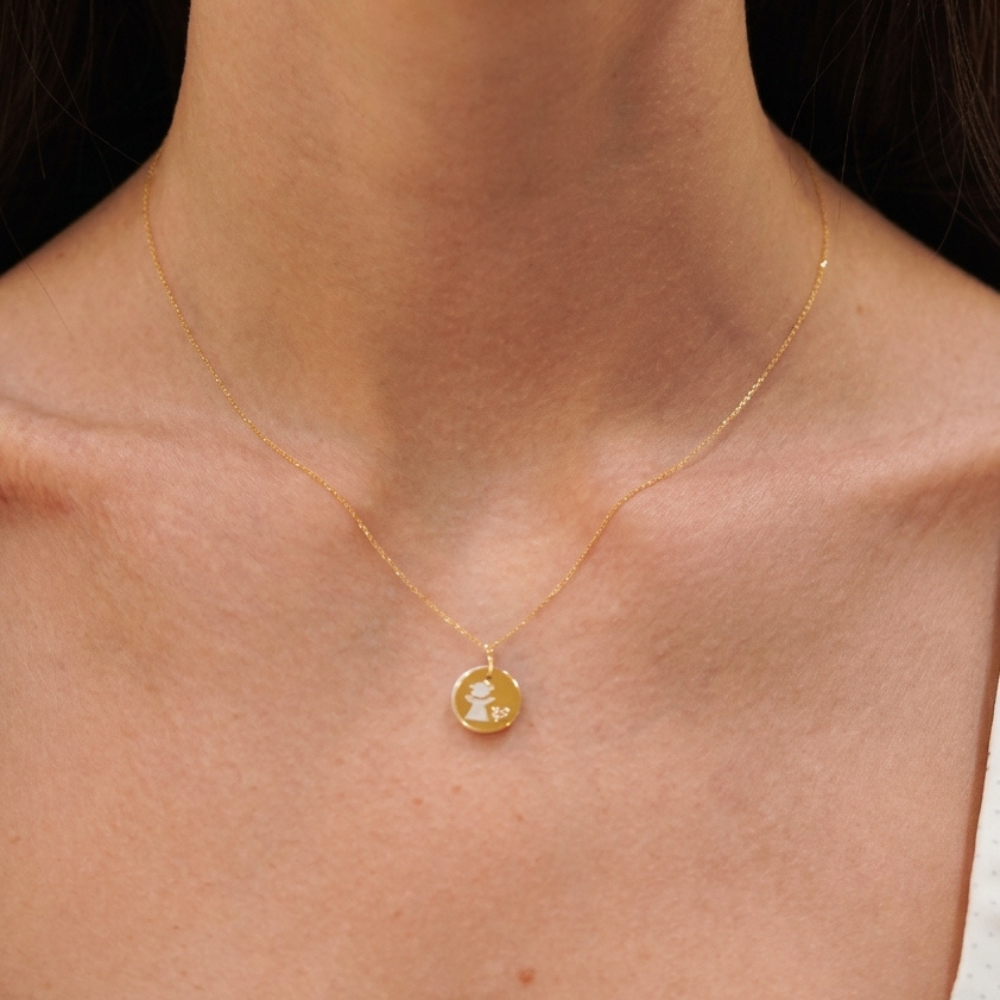 Baby Girl Mother of Pearl & Diamond Necklace