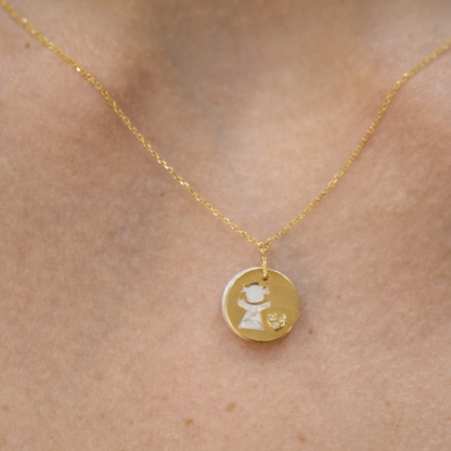 Baby Girl Mother of Pearl & Diamond Necklace