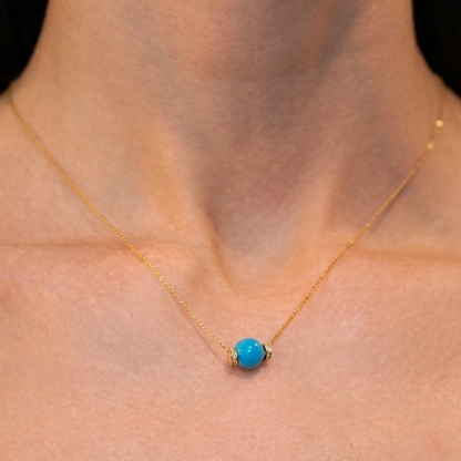 Diamond & Turquoise Ball Pendant