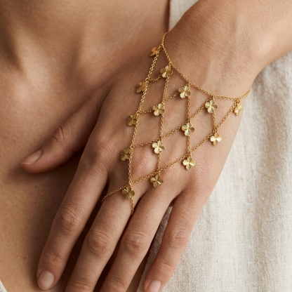Handchain - 21k gold ring bracelet