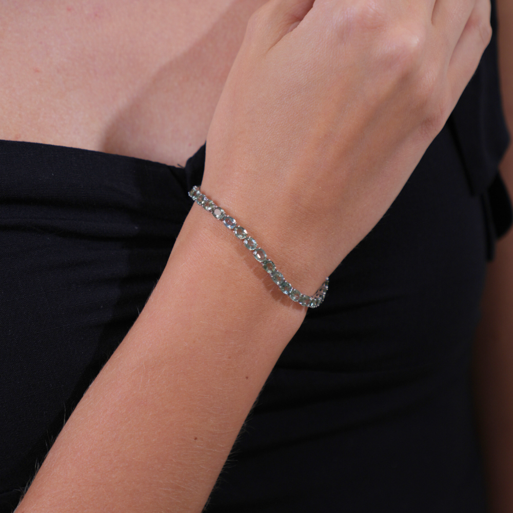 Green Sapphire tennis bracelet