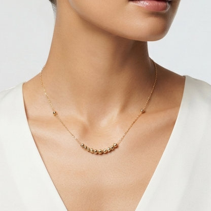 Straight Line Mini Balls gold necklace