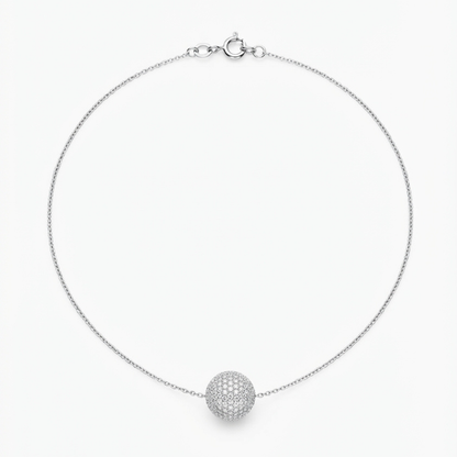 Diamond Ball White Gold Necklace