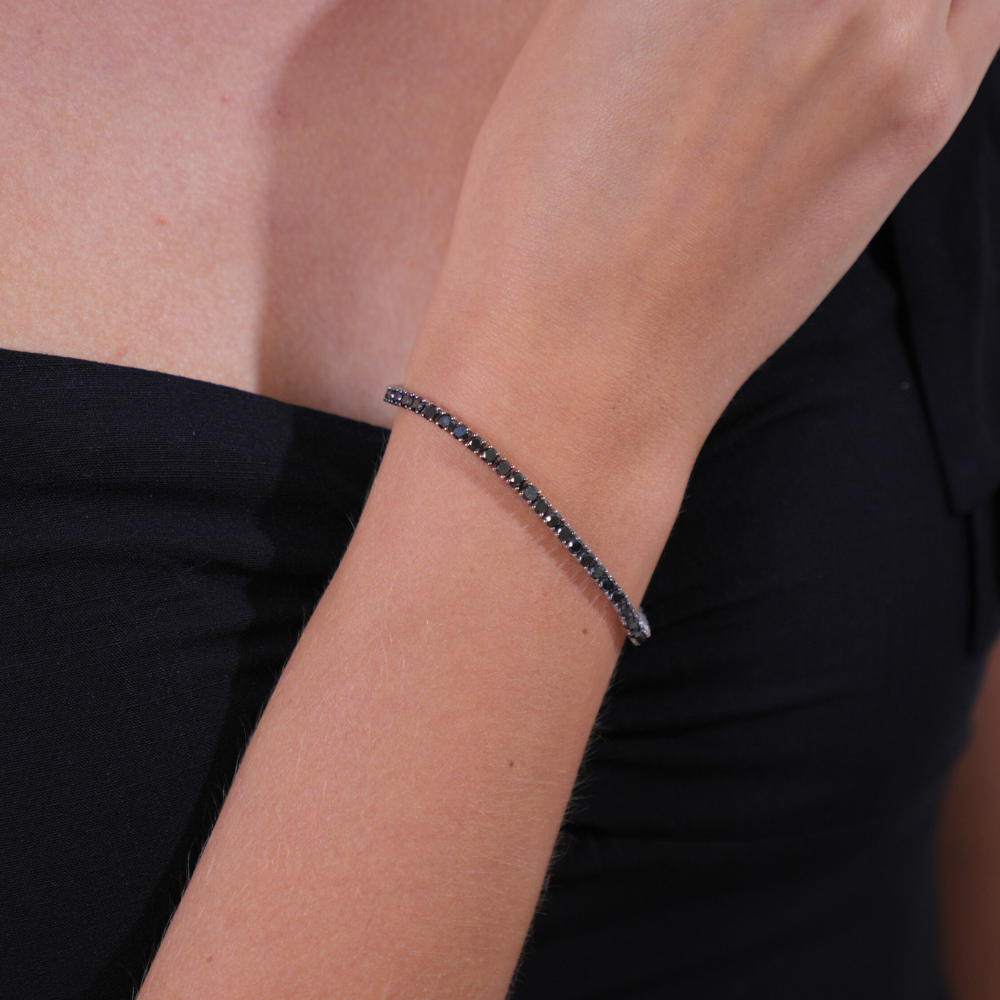Fancy Black Diamond tennis bracelet