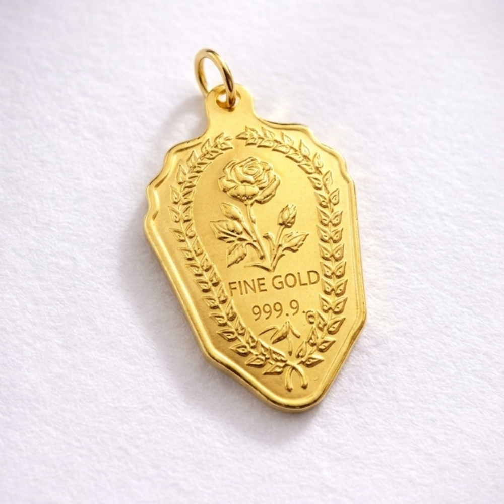 5g de Ouro 24K - Pendente Rosas