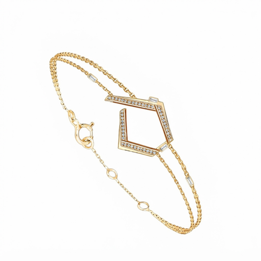 Glamour Geométrico – pulseira em formato pentágono irregular