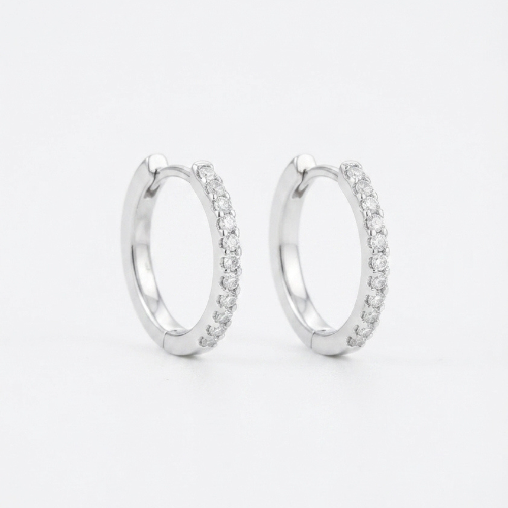 Mini Diamond Hoop Earrings