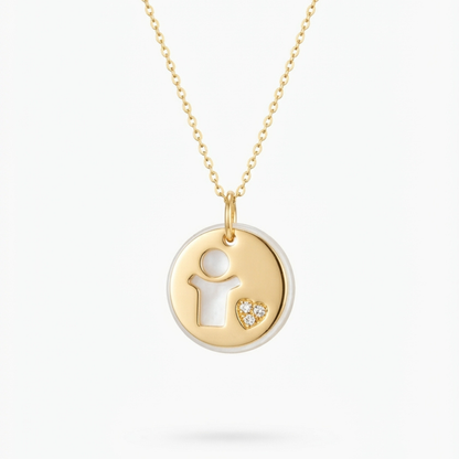 Baby Boy Mother of Pearl & Diamond Necklace