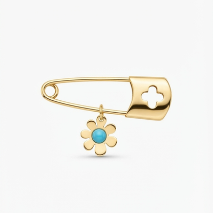 Flower Safety Pin Brooch